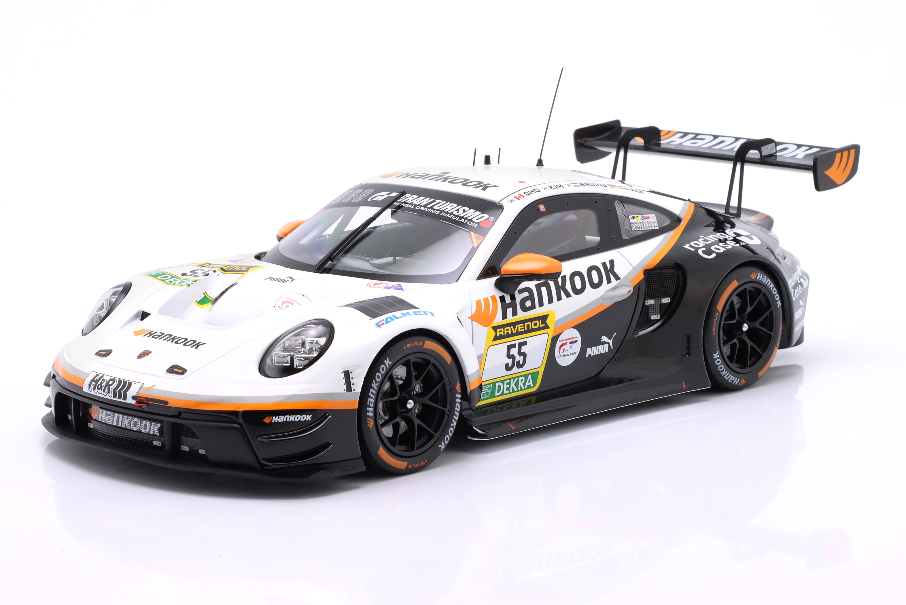 Porsche 911 GT3 R Hankook Competition #55 Kim/ Bruins/ Holzer/ Cho 9th 24H Nürburgring 2025 1:18 Ixo Models