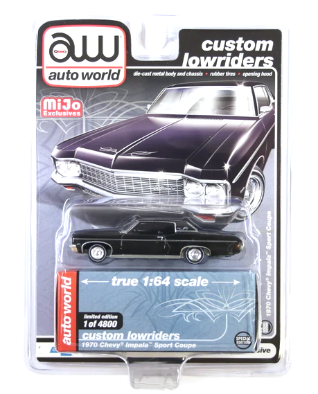 Chevrolet "Impala" Sport Coupe 1970 *Custom Lowriders* metallic black 1:64 Auto World