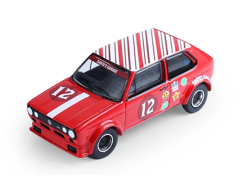 Volkswagen Golf GTI Widebody 1975 With Race Car Figure *Christmas 2025 Edition* 1:64 Greenlight