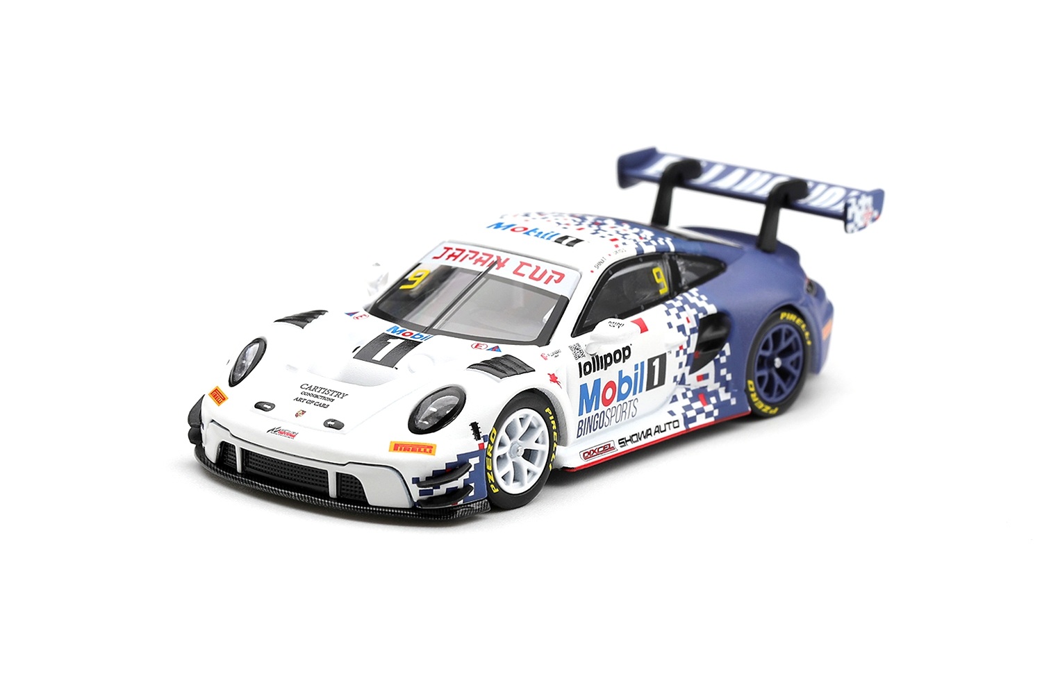 Porsche 911 (992) GT3 R Bingo Racing With LM Corsa #9 U.Sasahara/S.Takei Japan Cup Sugo 2026 1:64 Mini GT
