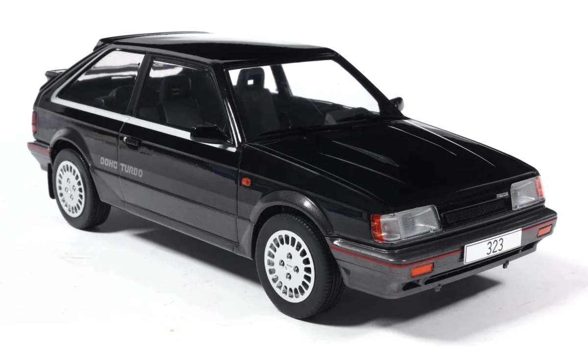 Mazda 323 4WD Turbo 1987 black 1:18 MCG Modelcar Group