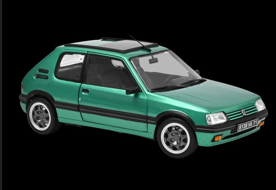Peugeot 205 GTi Griffe with Windowroof 1991 green 1:18 Norev