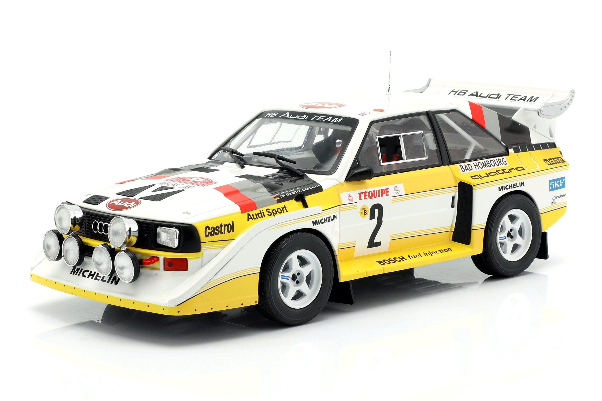 Audi Sport Quattro S1 #2 Röhrl/Geistdörfer 4th Rallye Monte-Carlo 1986 1:18 Ixo Models