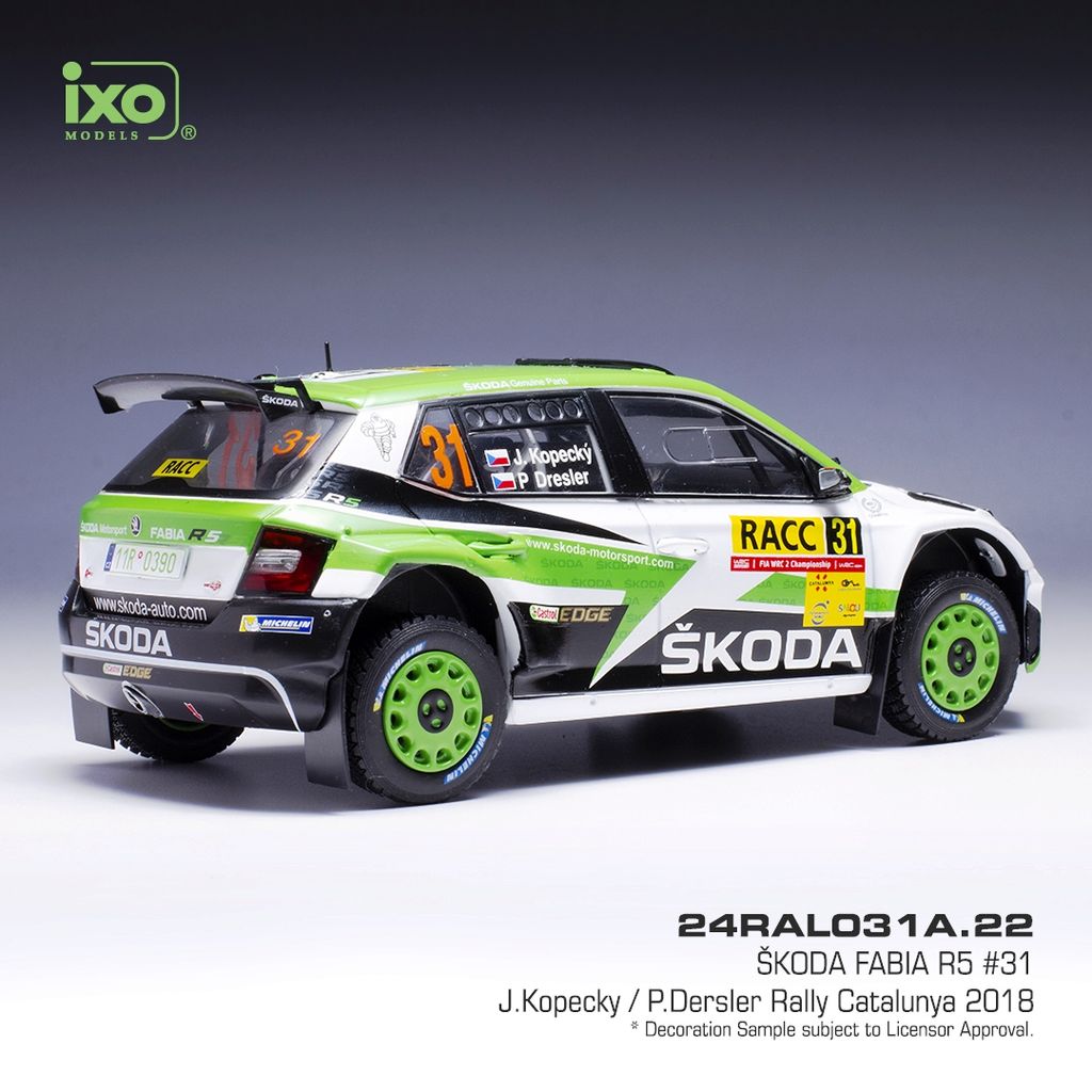 Škoda Fabia R5 #31 Kopecký/Dresler Rally Catalunya 2018 1:24 Ixo Models