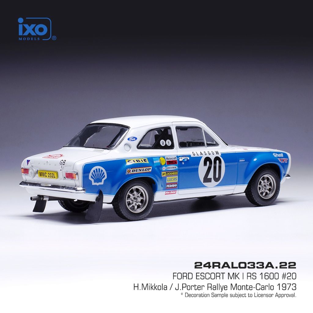Ford Escort MK I RS 1600 #20 Mikkola/Porter Rally Monte Carlo 1973 1:24 Ixo Models