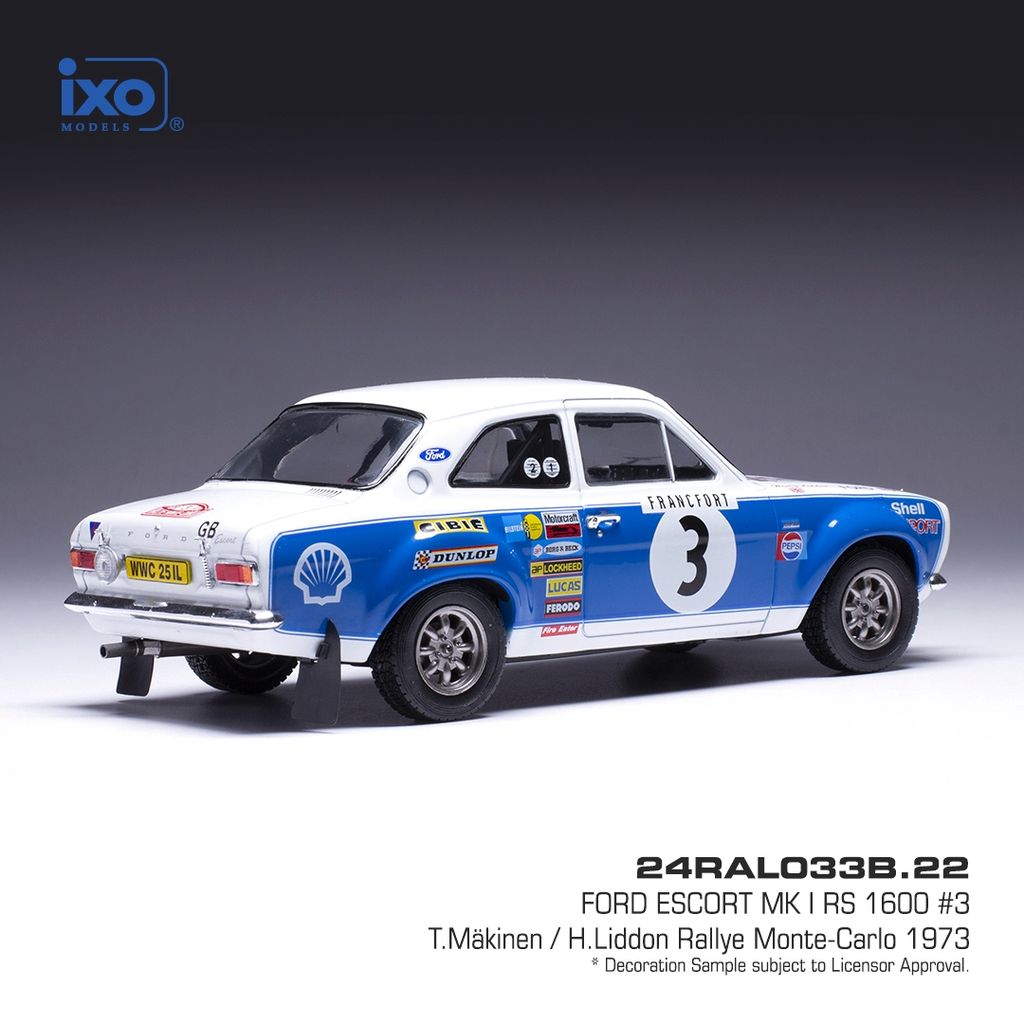 Ford Escort MK I RS 1600 #3 Mäkinen/Liddon Rally Monte Carlo 1973 1:24 Ixo Models