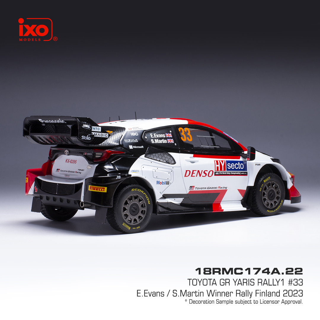 Toyota GR Yaris Rally1 Hybrid #33 Evans/Martin Rallye WM Rally Finland 2023 1:18 Ixo Models