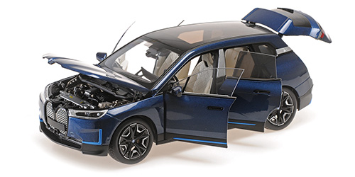 BMW iX 2022 blue metallic 1:18 Minichamps 