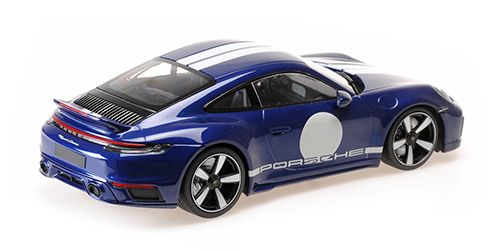 Porsche 911 992 Sport Classic 2022 blue metallic/stripe 1:18 Minichamps 