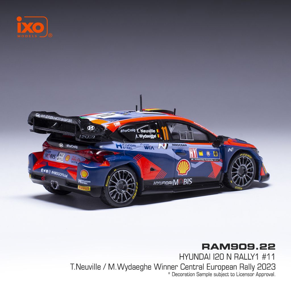 Hyundai i20 N Rally1 #11 Neuville/Wydaeghe Winner Central European Rally 2023 1:43 Ixo Models