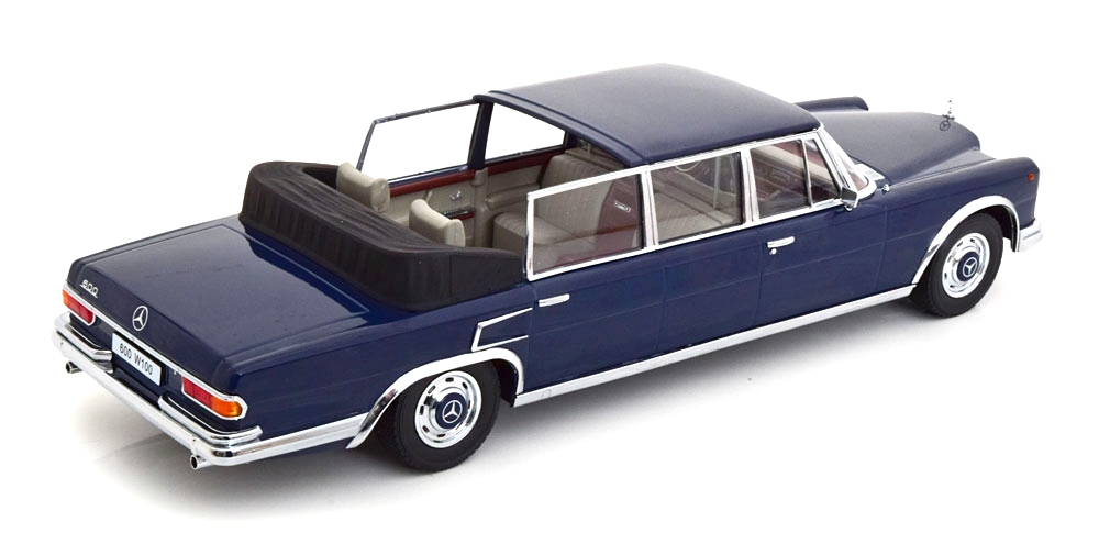Mercedes-Benz S-Class 600 Pullman W100 Landaulet Semiconvertible 1964 dark blue 1:18 KK Scale