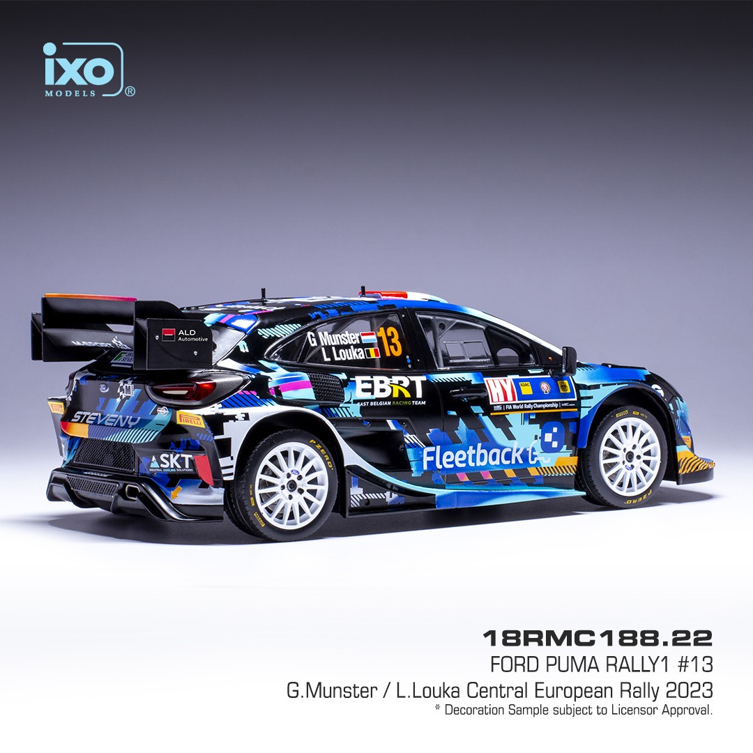 Ford Puma Rally1 #13 G.Munster/L.Louka Central European Rallye 2023 1:18 Ixo Models