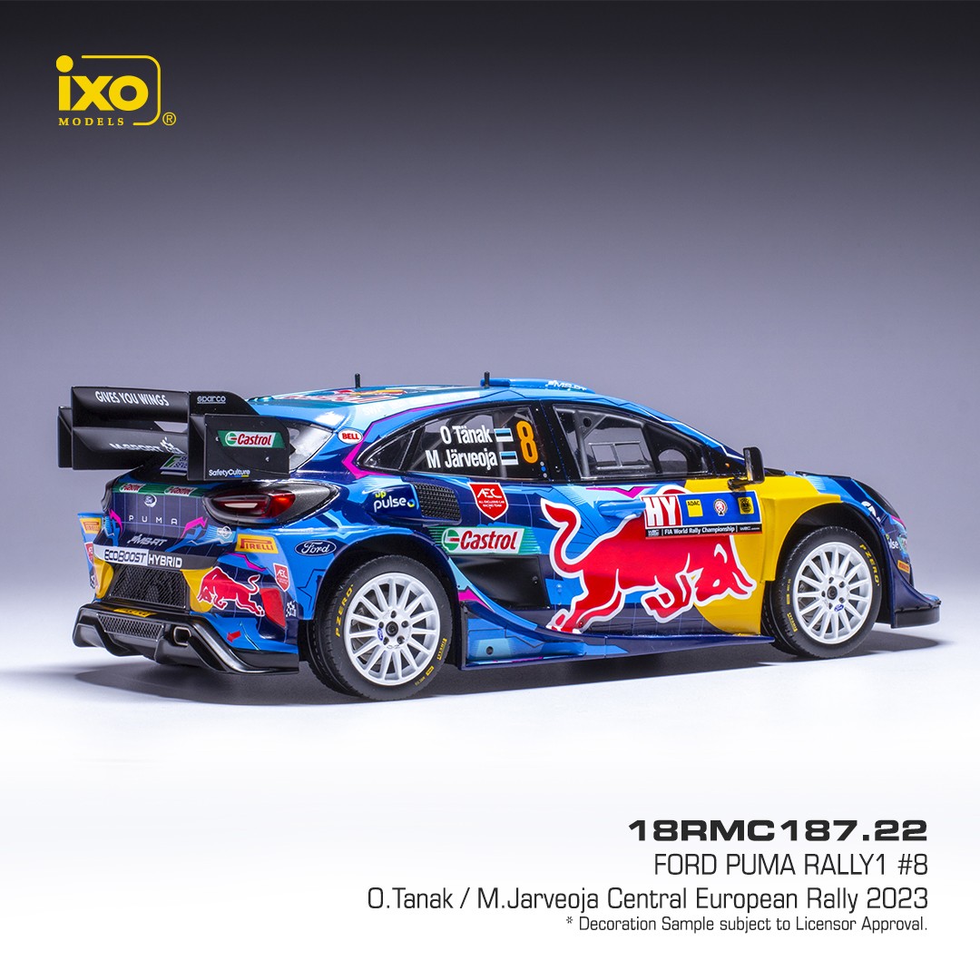 Ford Puma Rally1 #8 O.Tanak/M.Jarveoja Central European Rallye 2023 1:18 Ixo Models
