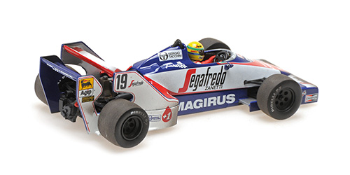 Toleman Hart TG183B #19 A.Senna 2nd Brazilian GP 1984 - dirty version 1:43 Minichamps