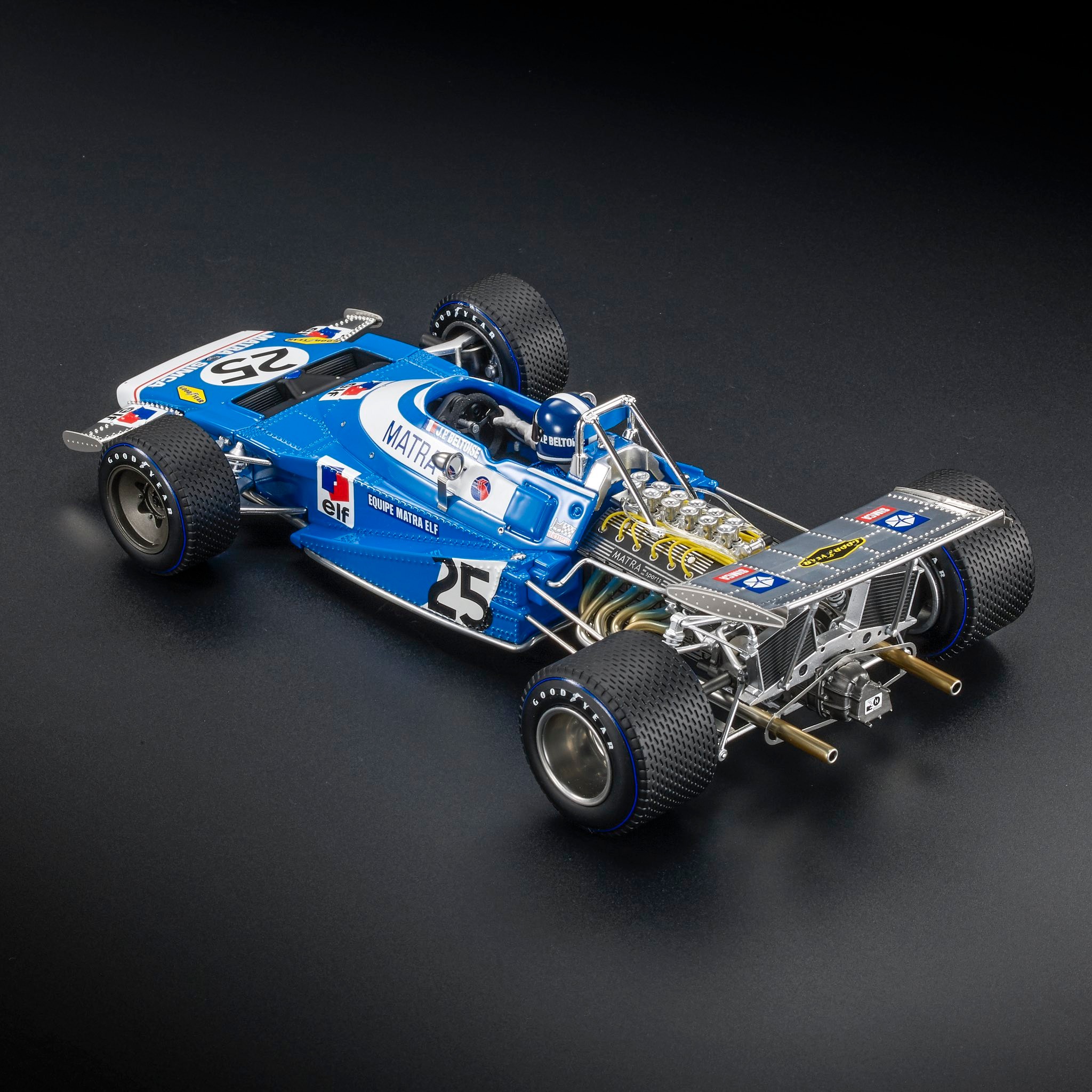 Matra Simca F1 MS120 #25 J.-P.Beltoise 3rd Belgium GP 1970 with Driver Figure 1:18 GP Replicas