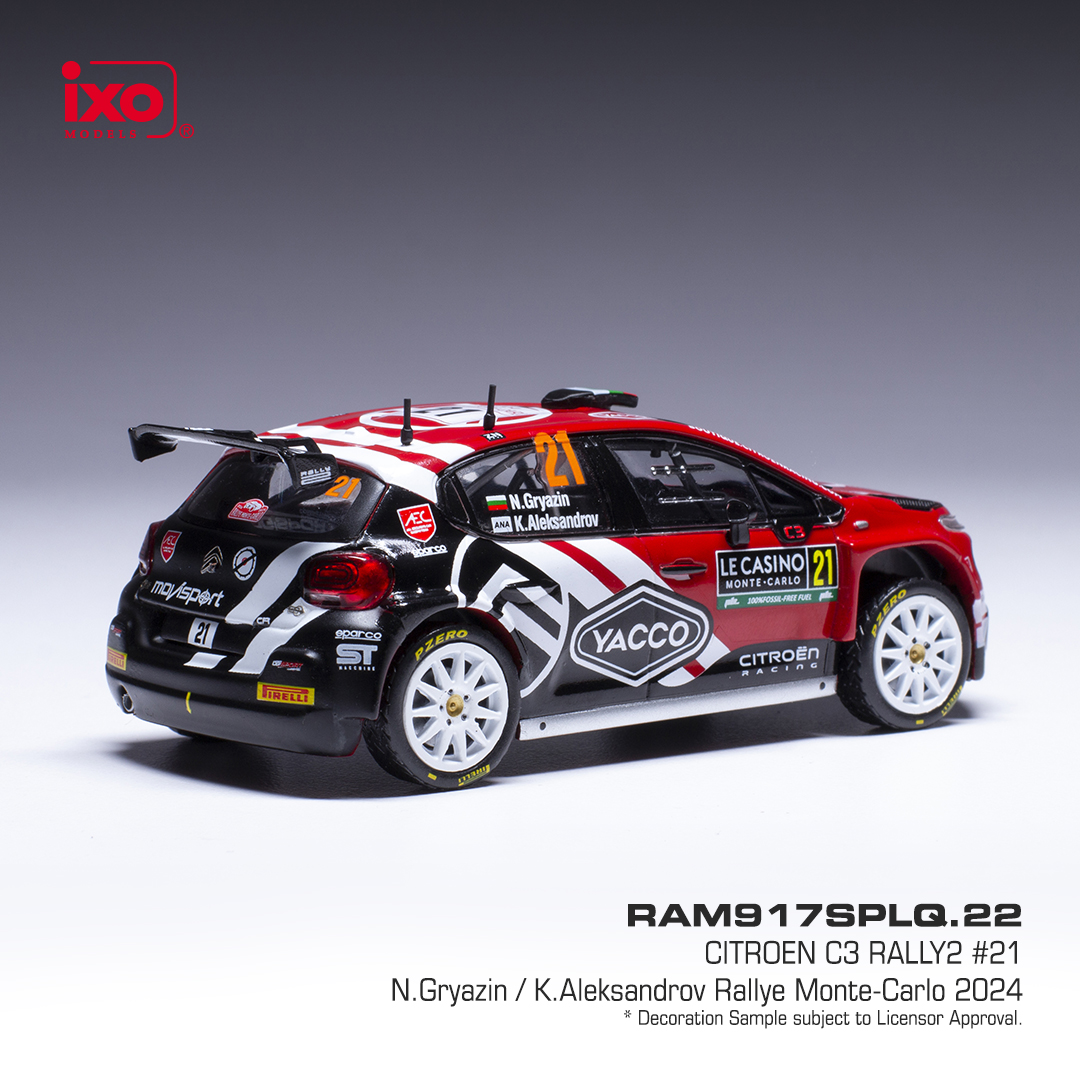 Citroen C3 Rally 2 #21 Gryazin/Aleksandrov WRC Rallye Monte Carlo 2024 1:43 Ixo Models