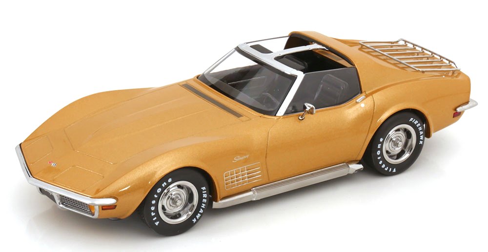 Chevrolet Corvette C3 1972 with Removable Roof Parts gold metallic 1:18 KK Scale