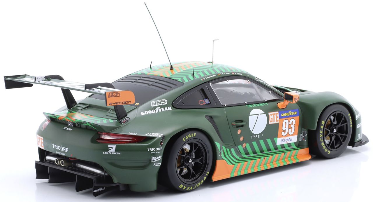 Porsche 911 991-2 RSR Team Proton Competition #93 Fassbender/Lietz/Laser ELMS 2021 1:18 Ixo Models