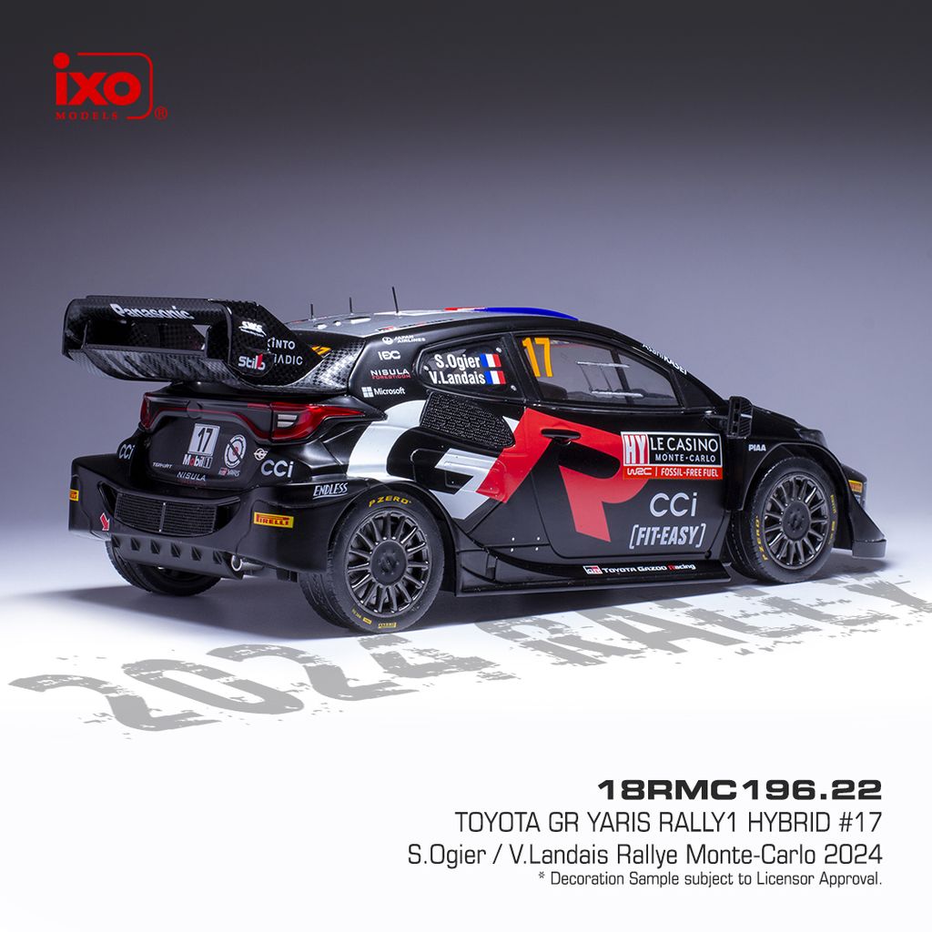 Toyota Yaris Rally 1 #17 Ogier/Landais WRC Rally Monte Carlo 2024 1:18 Ixo Models