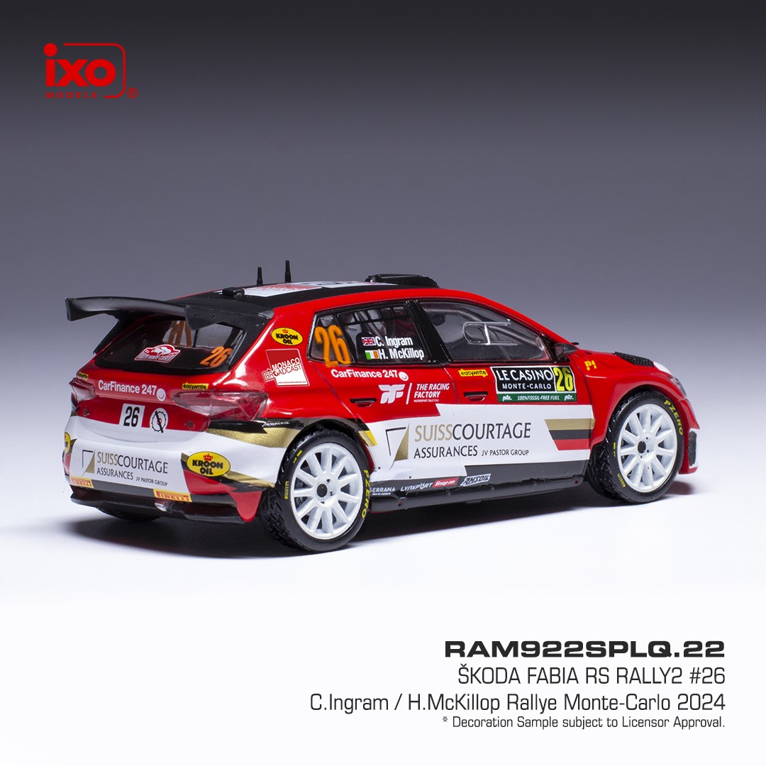 Škoda Fabia Rally2 2024 #26 C.Ingram/H.MCKillop Rally Monte Carlo 1:43 Ixo Models