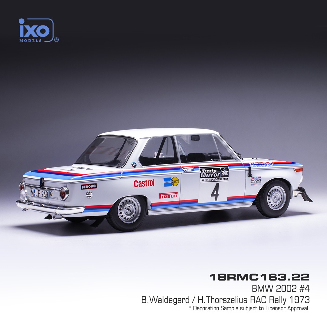 BMW 2002 #4 B.Waldegard/H.Thorszelius RAC Rally 1973 1:18 Ixo Models