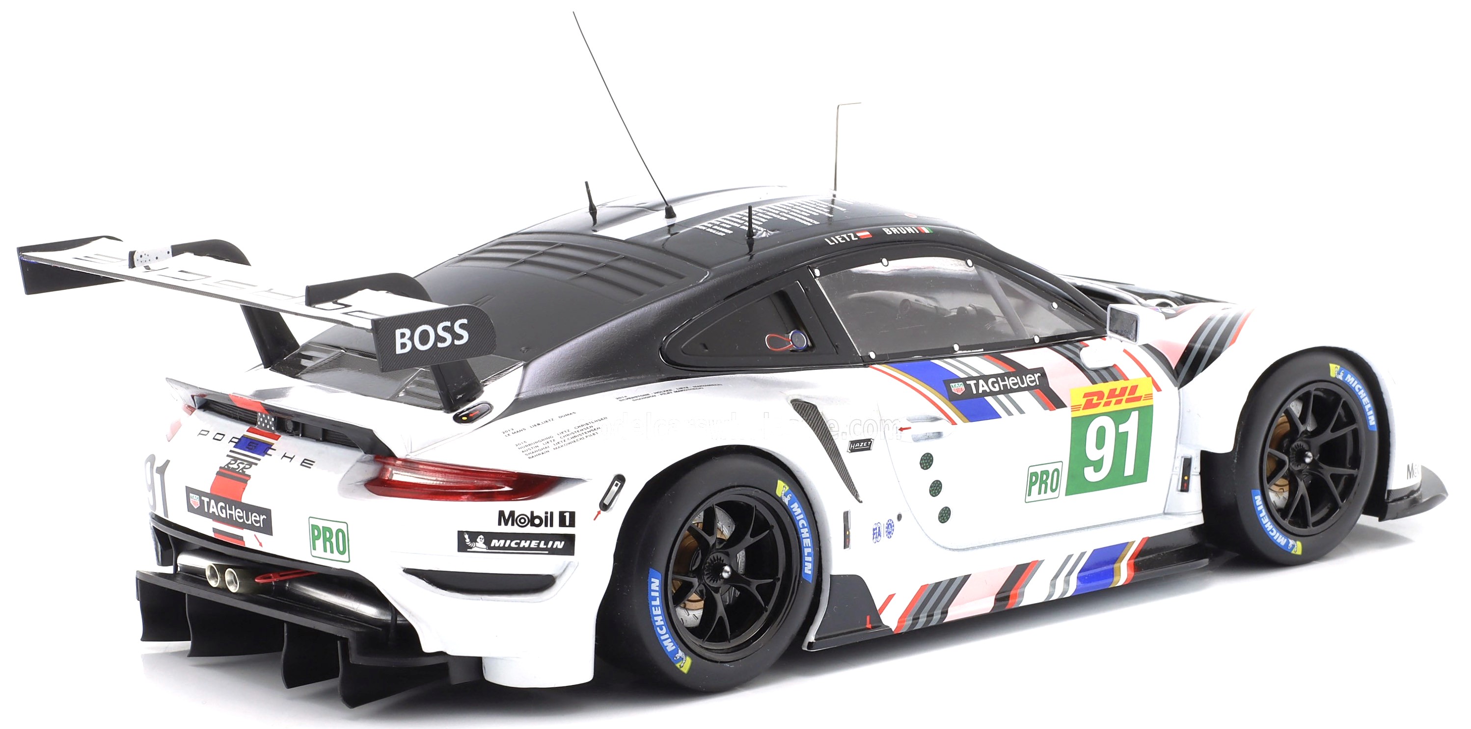 Porsche 911 RSR-19 Goodbye Team Porsche GT #91 Bruni/Lietz Last Race WEC 8H Bahrain 2022 1:18 Ixo Models