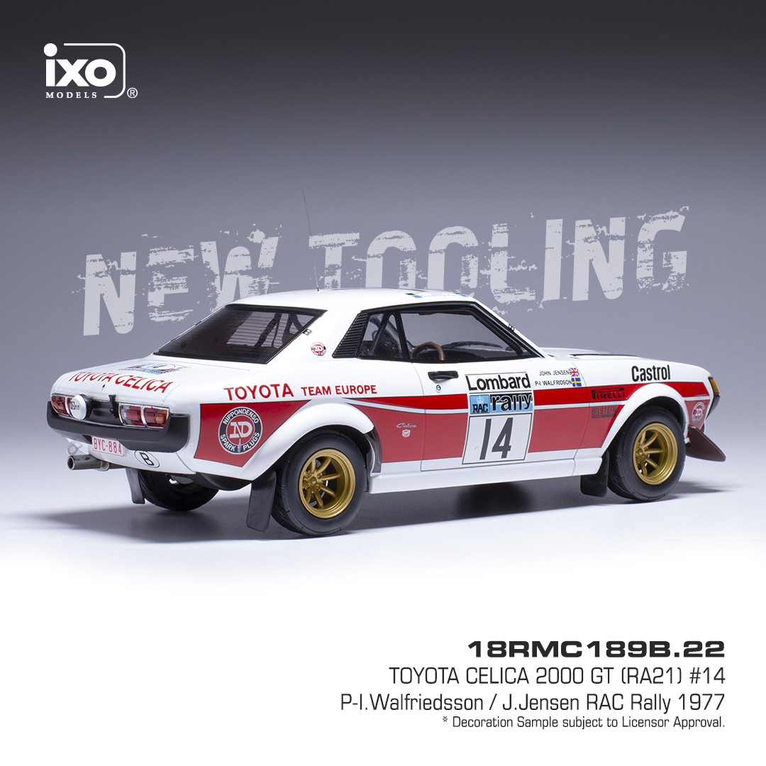 Toyota Celica 2000 GT #14 P-I.Walfriedsson/J.Jensen Rac Rally 1977 1:18 Ixo Models