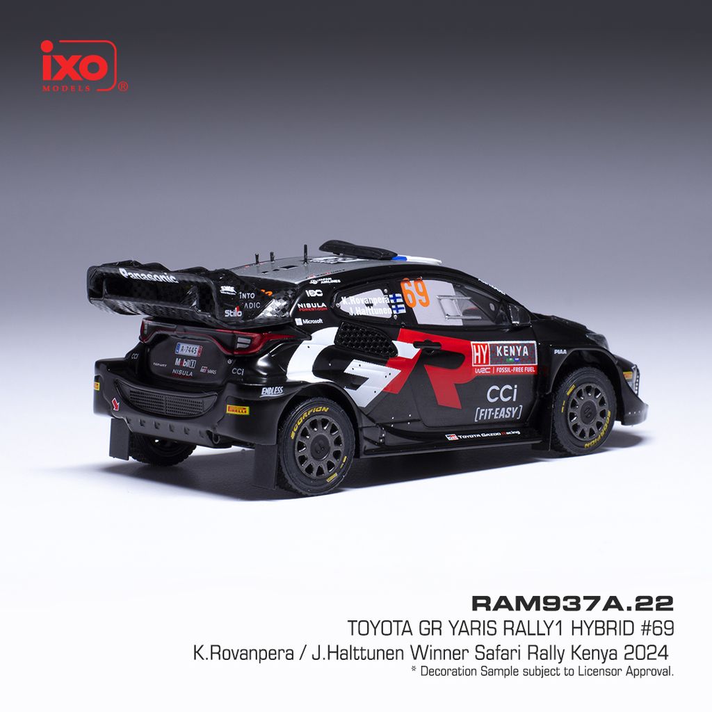 Toyota Yaris Rally 1 Hybrid #69 Rovanpera/Haltunnen Winner Safari Rally Kenya 2024 1:43 Ixo Models