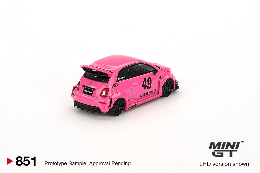Fiat 595 Abarth LB-works 2024 Abas Works Pink 1:64 Mini GT