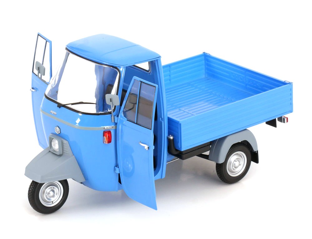 Piaggio APE P501 Open 1979 with Showcase blue 1:18 Mitica