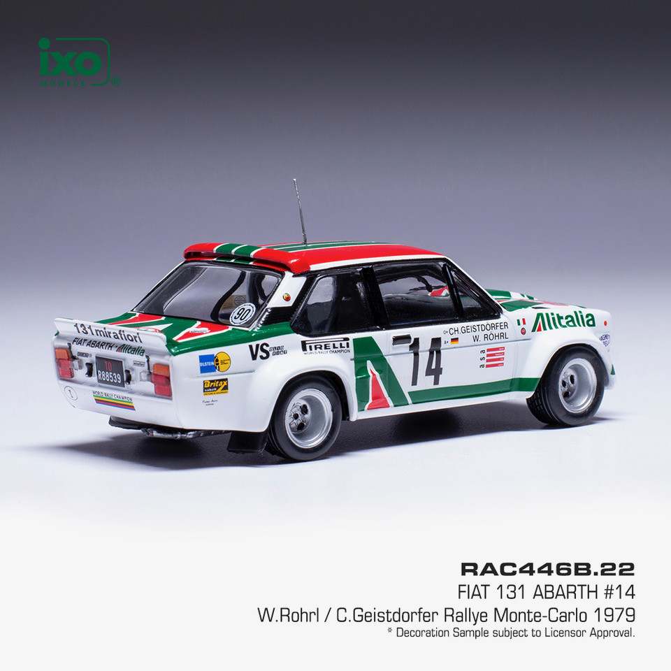 Fiat 131 Abarth #14 Röhrl/Geistdörfer Rally Monte Carlo 1979 1:43 Ixo Models