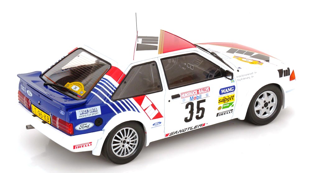 Ford Escort MK III RS Turbo #35 Andervang/Schoonenwolf Hunsrück Rallye 1985 1:18 MCG Modelcar Group