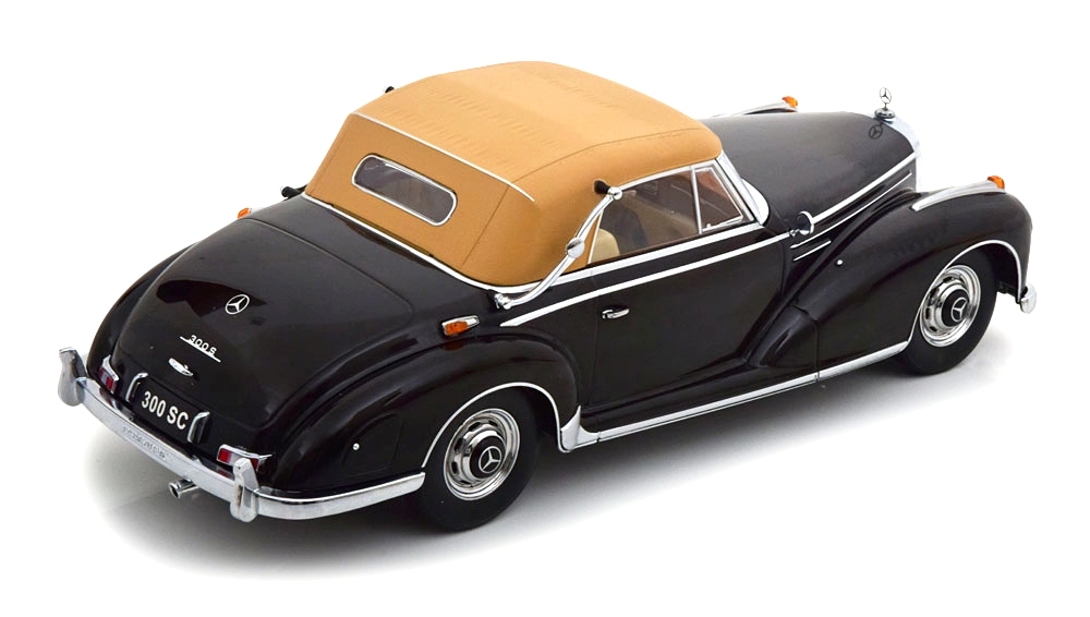Mercedes-Benz 300S SC Cabriolet W188 Soft-Top Closed 1967 black/beige 1:18 KK Scale
