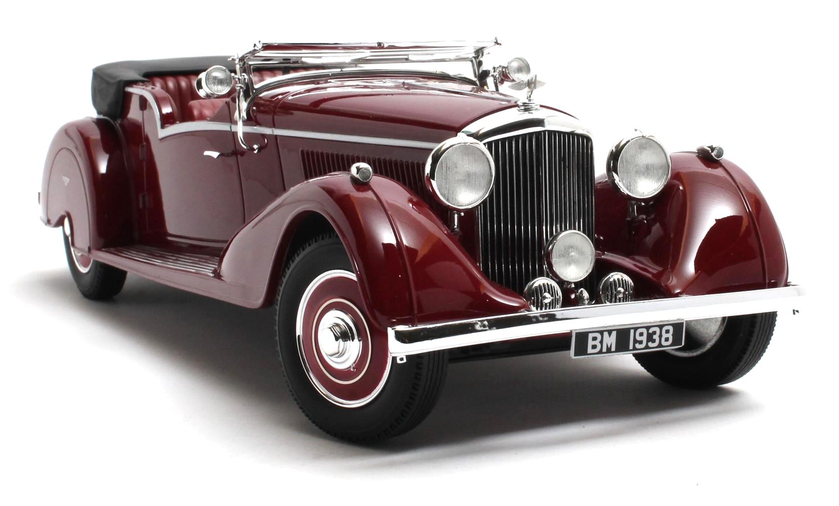 Bentley 4.25L Vandem Plas Tourer Cabriolet Open 1938 maroon/black 1:18 Cult Scale Models