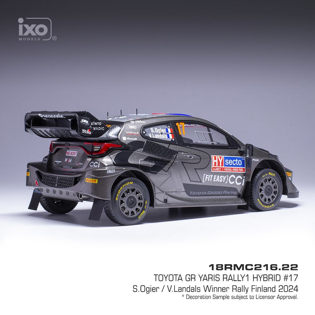 Toyota GR Yaris Rally 1 Hybrid #17 Ogier/Landais Rally WM Rally Finland 2024 1:18 Ixo Models