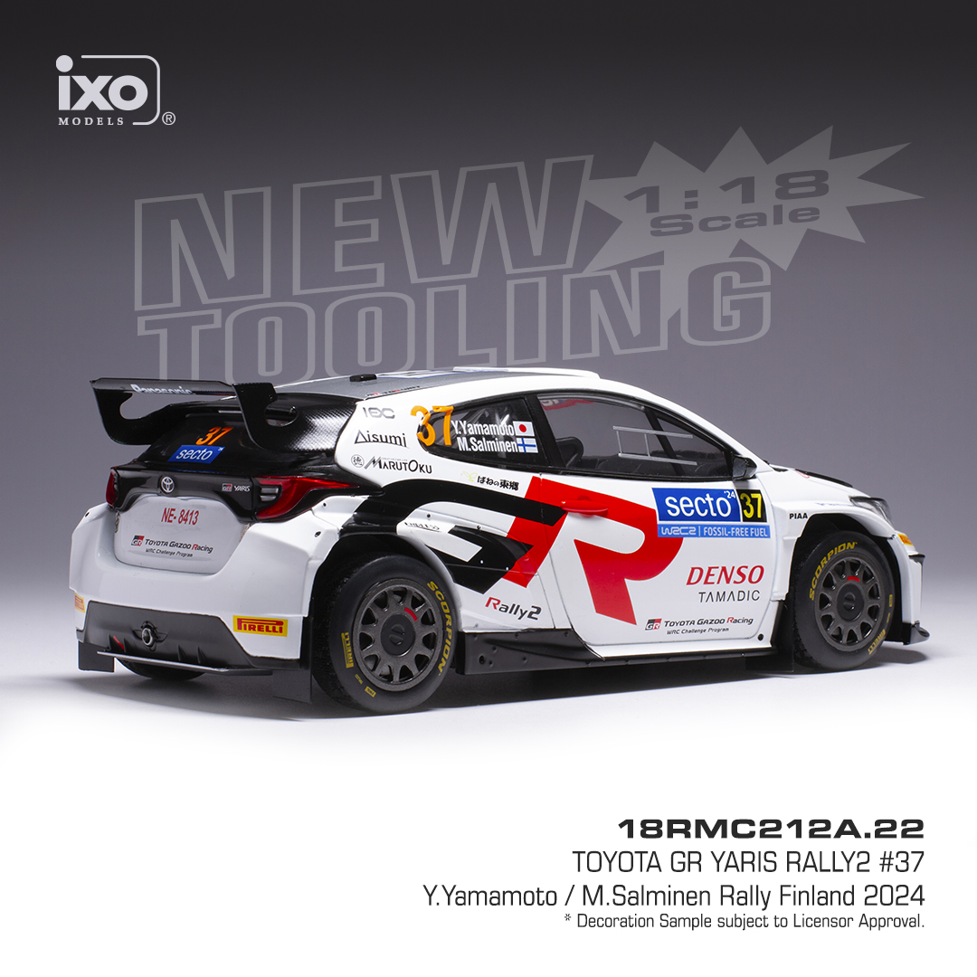 Toyota GR Yaris Rally2 #37 Yamamoto/Salminen Rally WM Rally Finland 2024 1:18 Ixo Models