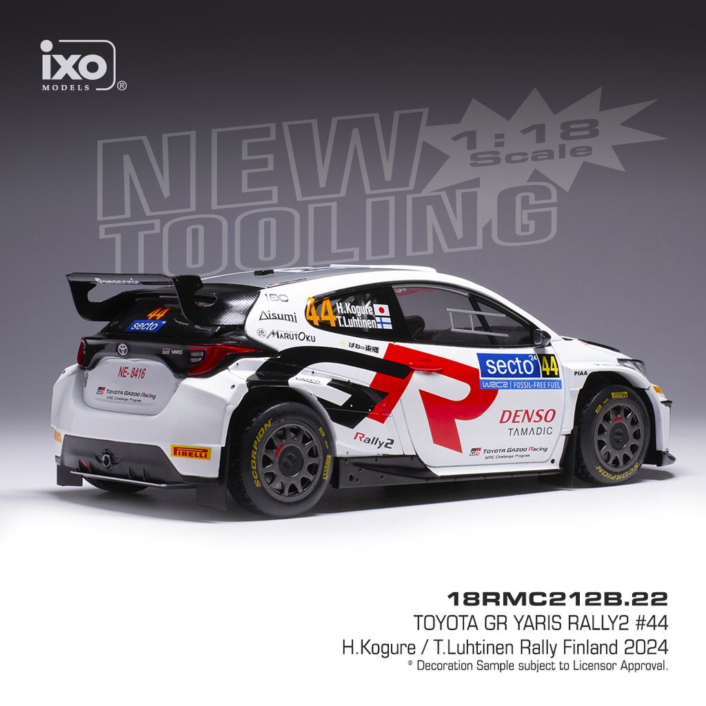 Toyota GR Yaris Rally2 #44 Kogure/Luhtinen Rally WM Rally Finland 2024 1:18 Ixo Models