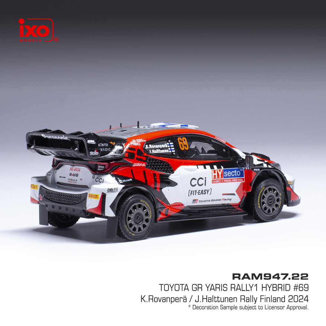 Toyota GR Yaris Rally1 Hybrid #69 K.Rovanperä/J.Halttunen Rally WM Rally Finland 2024 1:43 Ixo Models