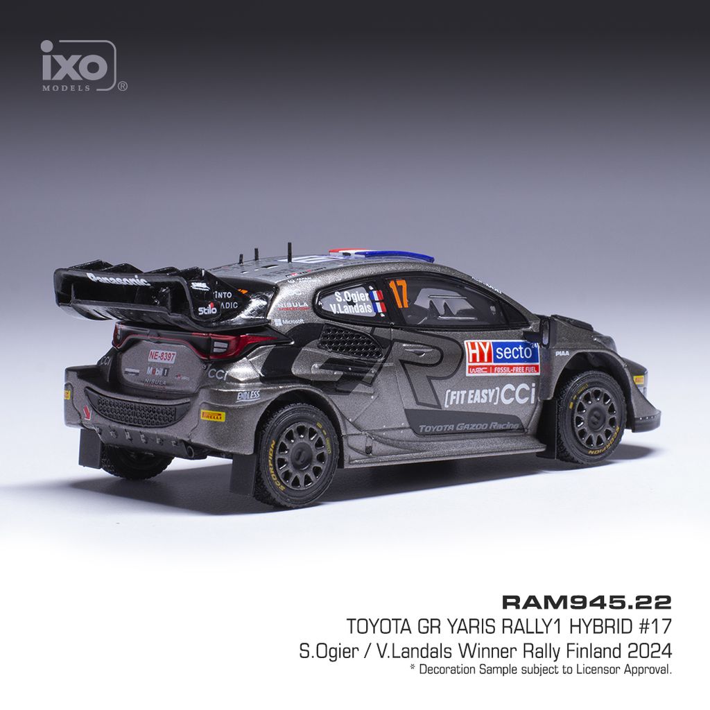 Toyota GR Yaris Rally1 Hybrid #17 Ogier/Landais Rally WM Rally Finland 2024 1:43 Ixo Models