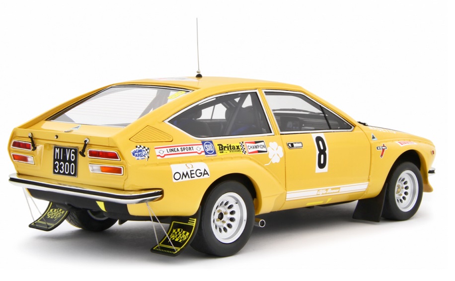 Alfa Romeo Alfetta Gr.2 #8 Autodelta Rally 4 Regioni 1975 Svizzero - Masetto 1:18 Laudoracing Model