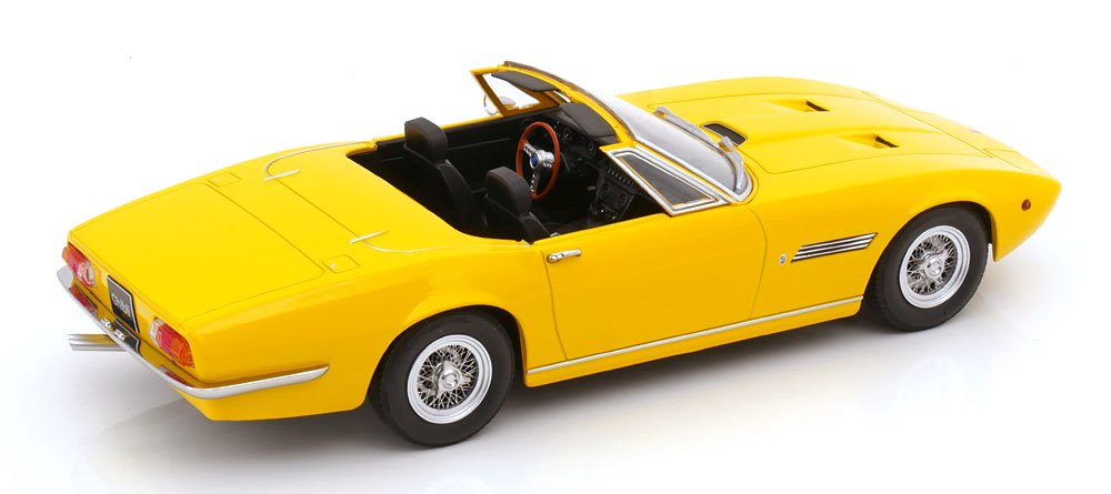 Maserati Ghibli Spyder 1970 yellow with Spoke Rims 1:18 KK Scale