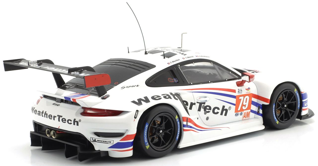 Porsche 911 991 RSR-19 4.2L Team Weathertech Racing #79 MacNeil/Andlauer/Merril 2nd LMGTE AM Class 24H Le Mans 2022 1:18 Ixo Models