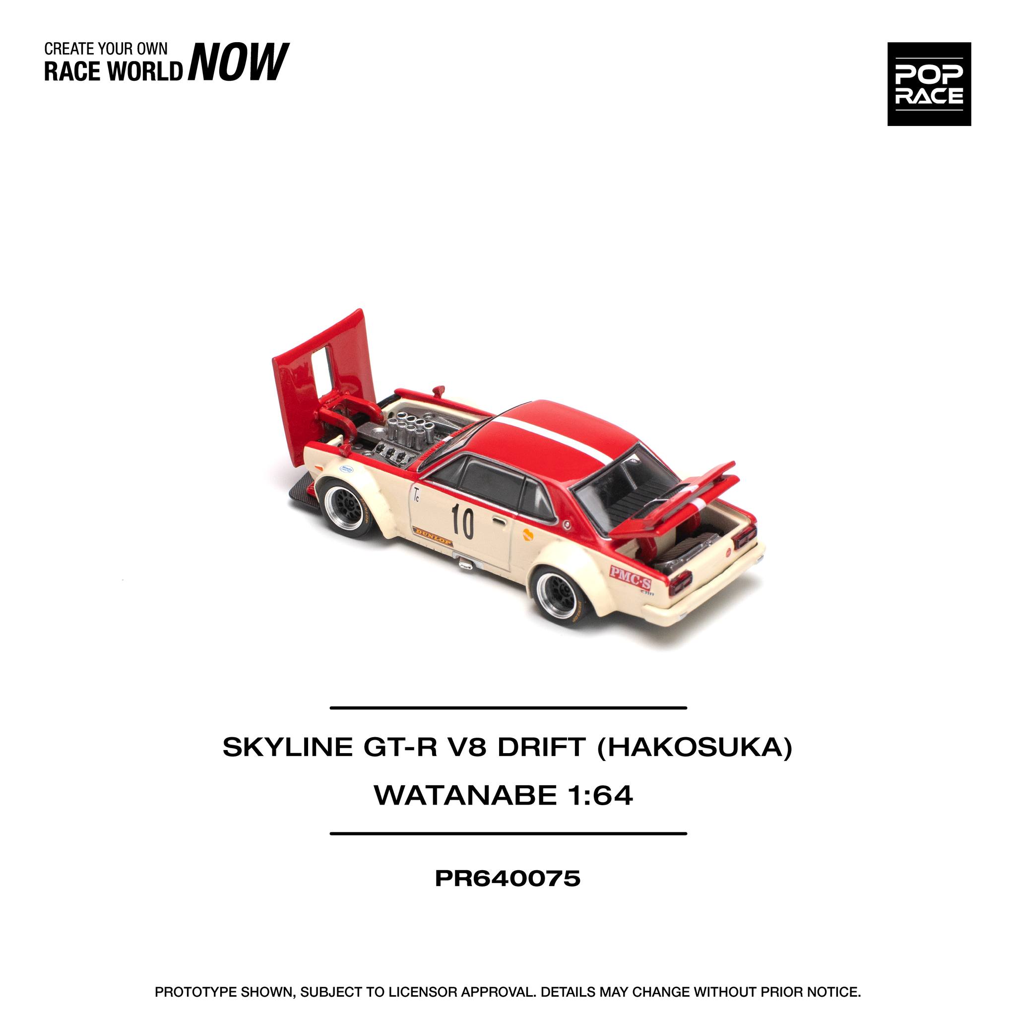 Nissan Skyline GT-R V8 Drift Hakosuka Watanabe 1:64 Pop Race
