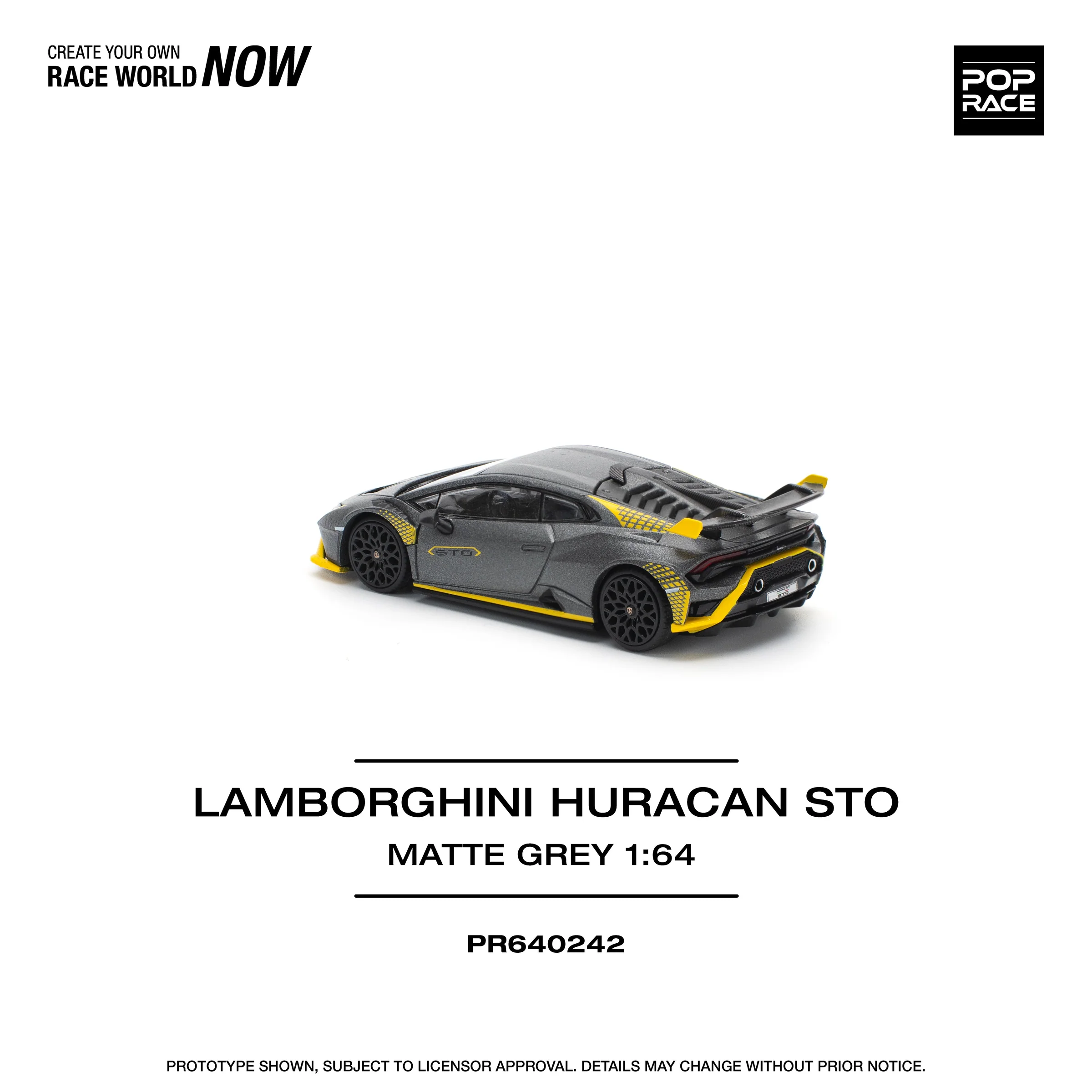 Lamborghini Huracan STO matte grey 1:64 Pop Race