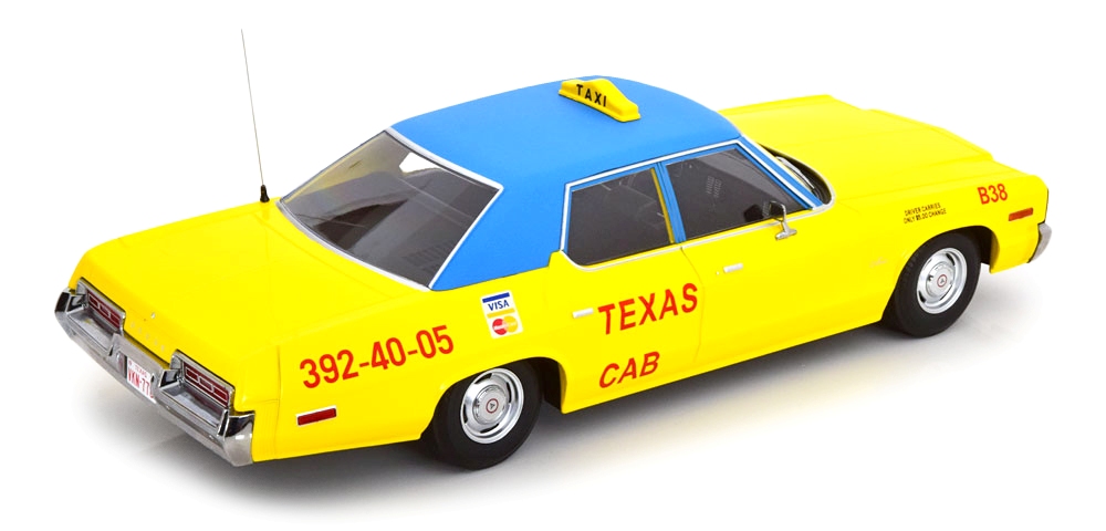 Dodge Monaco Taxi Texas Cab B38 1974 yellow/blue 1:18 KK Scale