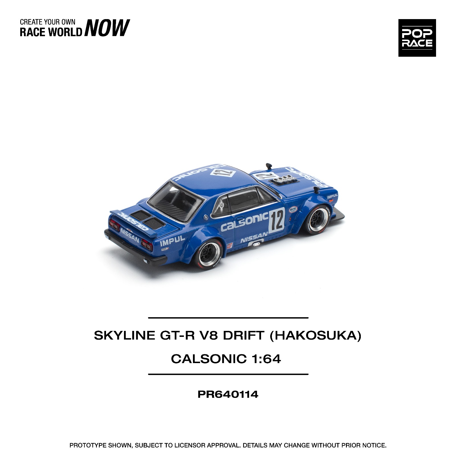Nissan GT-R V8 Drift (Hakosuka) Calsonic 1:64 Pop Race