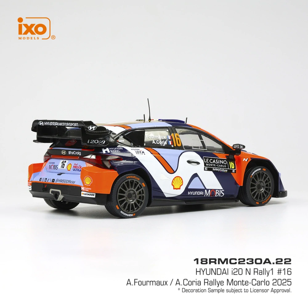 Hyundai i20 N Rally1 #16 A.Fourmaux/A.Coria Rally Monte-Carlo 2025 1:18 Ixo Models