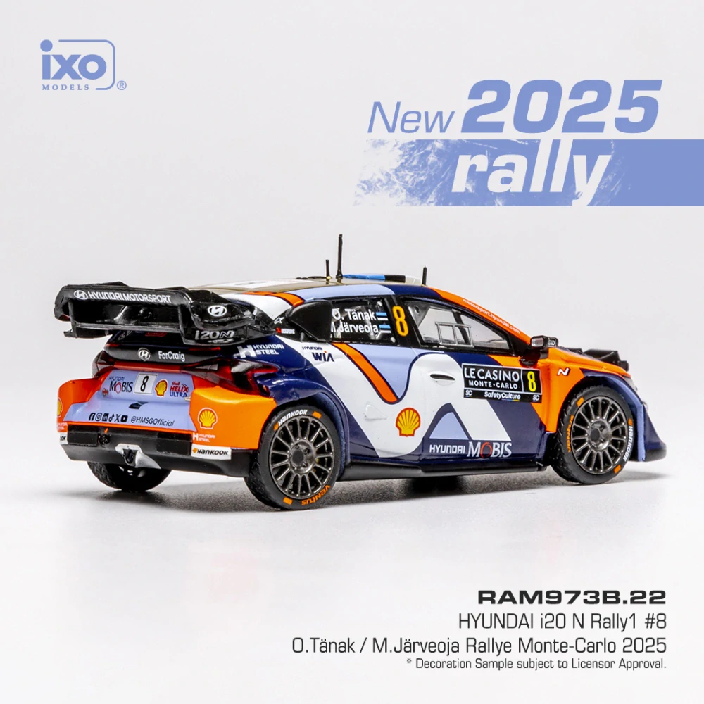 Hyundai i20 N Rally1 #8 Tänak/Järveoja Rally Monte-Carlo 2025 1:43 Ixo Models