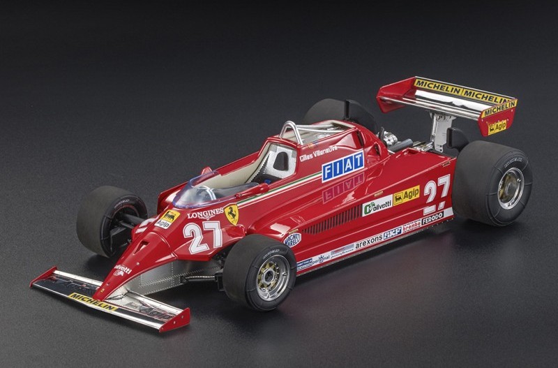 Ferrari 126CK #27 G.Villeneuve Winner Spain GP 1981 with Openings (Engine Detail) 1:18 GP Replicas