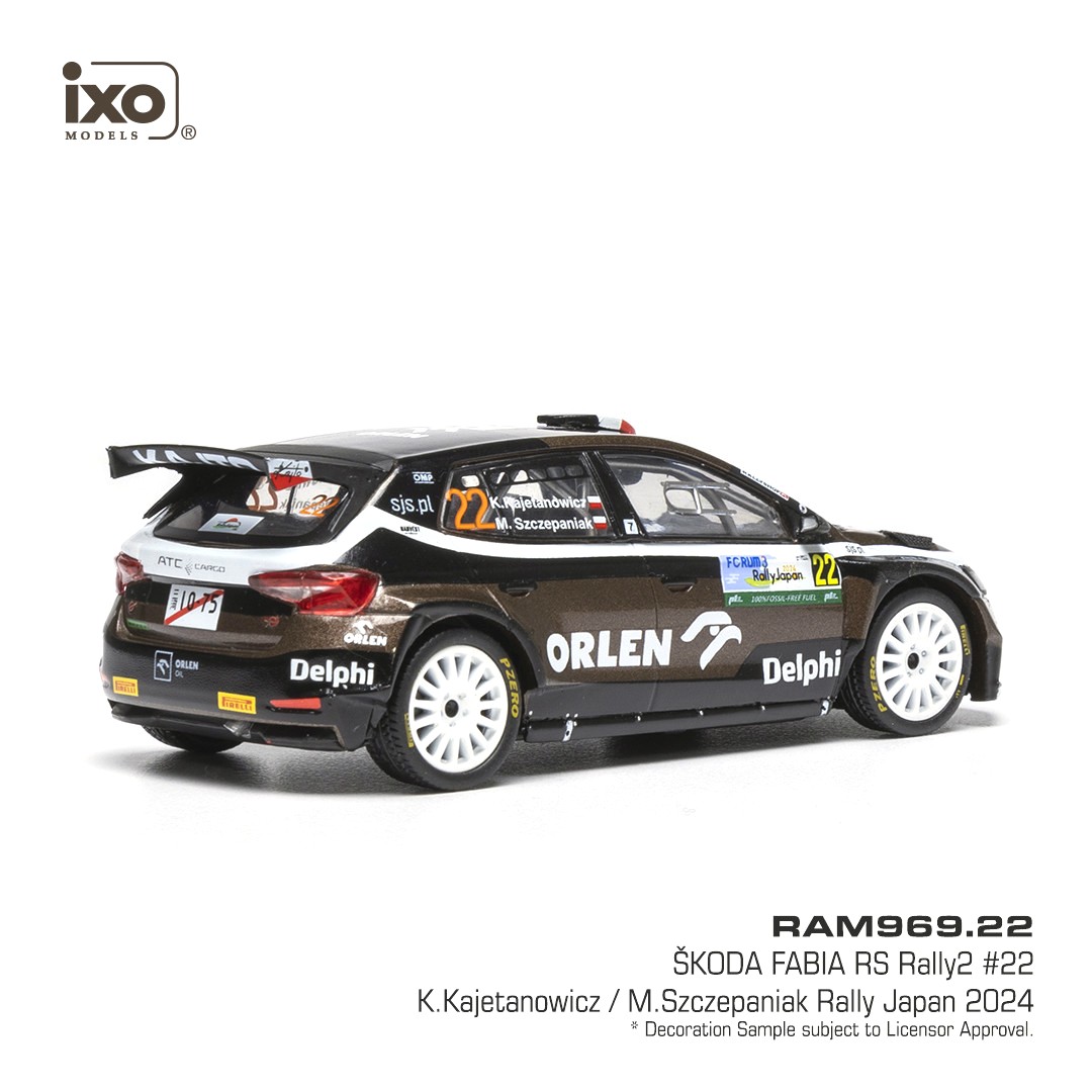 Škoda Fabia Rally2 #22 Kajetanowicz/Szczepaniak Rally WM Rally Japan 2024 1:43 Ixo Models